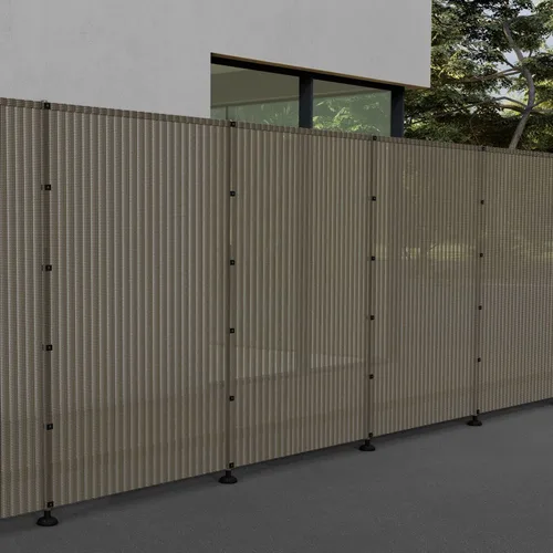 Vista 3 de Windscreen4less Kit de cercado para valla al aire libre con postes de acero inoxidable, valla de privacidad para patio trasero, piscina, cubierta