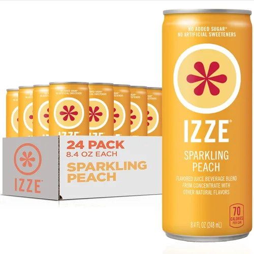 Vista 20 de IZZE - Mezcla de bebida de jugo con agua con gas, piña, sin azúcar añadido, 8.4 onzas líquidas, 24 latas