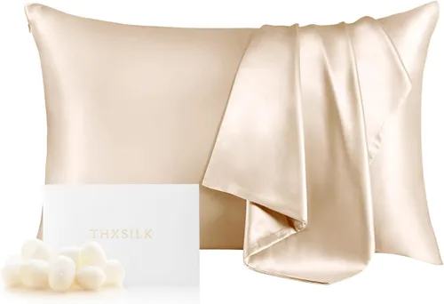 Vista 59 de THXSILK Juego de 2 fundas de almohada 100% seda de morera para cabello y piel, fundas de almohada de seda de morera de grado 6A+ ultra suaves