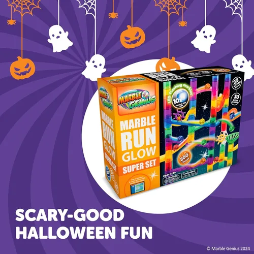 Vista 8 de Marble Genius Glow Marble Run Super Set - 200 piezas completas + aplicación de instrucciones gratuita y manual de instrucciones a todo