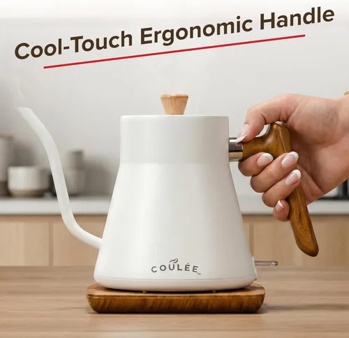 Vista 5 de Hervidor de cuello de cisne de café, interior de acero inoxidable, hervidor eléctrico para agua hirviendo, vierte agua caliente sobre café, té