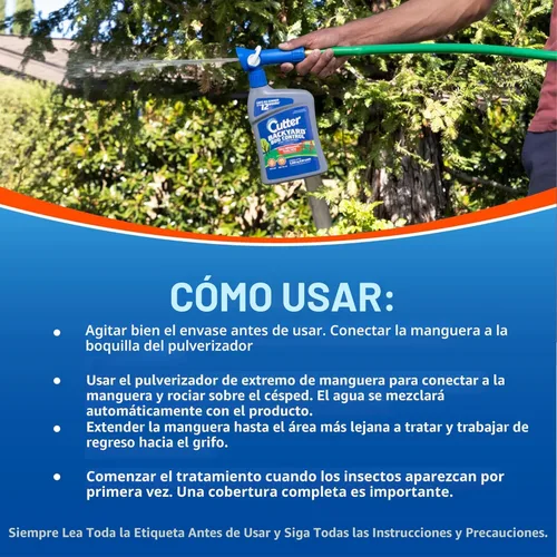 Vista 8 de Cutter Backyard Bug Control Concentrado de Spray, Repelente de Mosquitos, Mata Mosquitos, Pulgas y Hormigas Listadas, 32 Onzas Líquidas