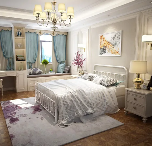 Vista 22 de TEMMER - Cama con estructura de tubos de metal de tamaño queen con cabecera, piecera y base de colchón de plataforma única, 8013 8033 8018.