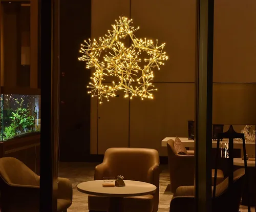 Vista 3 de Lightshare 320 luces LED de estrella de Navidad de 24 pulgadas, luces parpadeantes, blanco cálido, enchufe para decoración del jardín del hogar