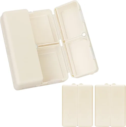 Vista 52 de FYY - 2 pastilleros diarios con 7 compartimentos para pastillas, para viaje, diseño plegable, para guardar vitaminas, aceite de hígado de bacalao