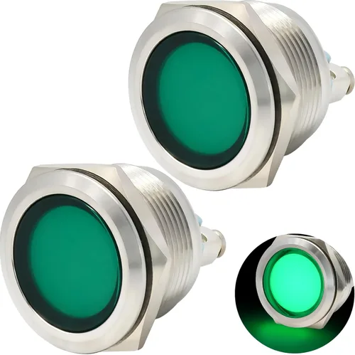 Vista 10 de Luz indicadora 22mm 7/8pulgadas impermeable IP67 de metal de acero inoxidable 304 lámpara de señal 12V-24V LED piloto luz de salpicadero anillo Azul