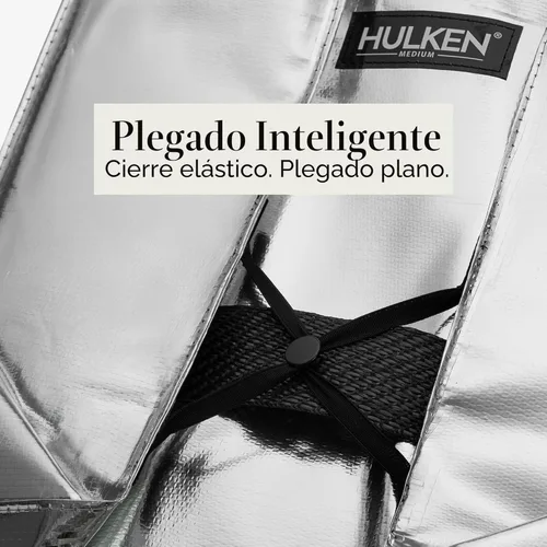 Vista 2 de HULKEN (Mediano, Plateado) Bolsa de Comestibles Reutilizable con Ruedas, Carrito de Compras, Bolsa Rodante, Cierre de Cremallera, Ligera, Soporta