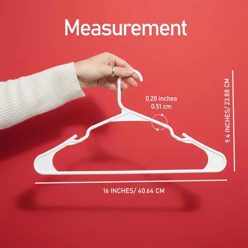 Vista 2 de Utopia Home - Perchas de Plástico Paquete de 50 - Percha para Ropa que Ahorra Espacio - Organizadores de Armario y Almacenamiento Duraderos