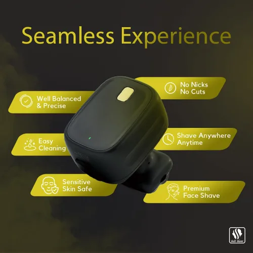 Vista 3 de Skull Shaver One Lion Silver PRO - Afeitadora de precisión para hombres, láminas de acero inoxidable japonesas, uso húmedo/seco, mango ergonómico