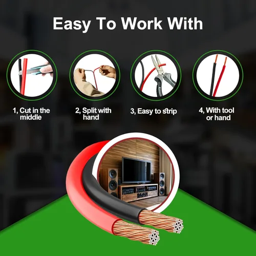 Vista 3 de Cable de extensión eléctrico de 40 pies, calibre 18, 2 pines, 2 colores, rojo y negro, cable de extensión de 12 V24 V CC, cable de extensión