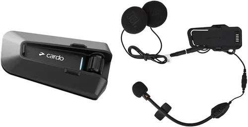 Cardo PACKTALK Edge - Equipo de comunicación por Bluetooth para motocicleta con intercomunicador - Paquete doble & kit de casco unisex adulto
