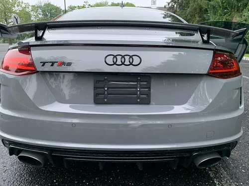 Vista 6 de Soporte de placa de parachoques trasero para Audi TT RS 2014-2024, juego de soportes de placa con 6 tornillos únicos y kit de llave, kit de montaje