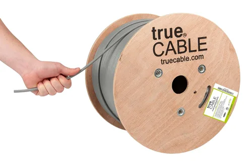 Vista 19 de TRUE CABLE Cable Ethernet a granel de elevación blindada Cat6 (CMR), 1000 pies, naranja, cobre sólido desnudo 23 AWG, 550 MHz, escudo total de papel
