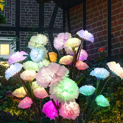 Vista 7 de Solar Flowers Lights- Solar Garden Lights Outdoor Waterproof White Rose, 40 Hours Color Changing Solar Powered Outdoor Decor Yard Patio Pathway