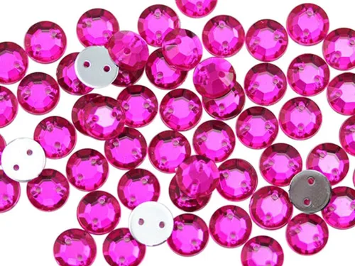 Vista 24 de Allstarco Cuentas de diamantes de imitación para coser con parte trasera plana de 0.472 in para manualidades, gemas redondas de plástico acrílico