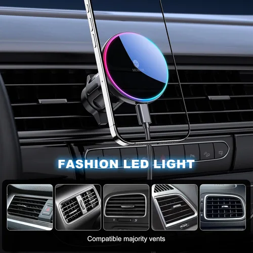 Vista 6 de MOKPR Cargador de coche Mag-Safe, soporte magnético para teléfono para tu cargador de coche, salpicadero, parabrisas, ventilación magnética