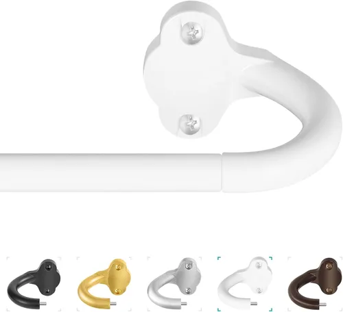 Vista 20 de TVWOO Barras de cortina de bronce envolventes: Barra de cortina de ventana ajustable de 5/8 de pulgada para habitación, cocina, apartamento, apta