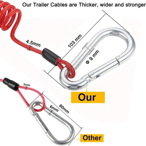 Vista 2 de Cable de separación para remolque, accesorios para caravana, alambre de resorte de acero inoxidable, esenciales de acero resistente, se extiende a 4