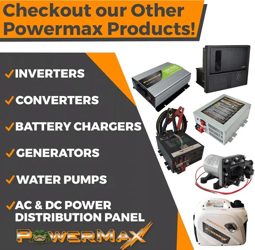 Vista 7 de Cargador de batería PowerMax PMBC-75 de 75 amperios y 12 V con abrazaderas.