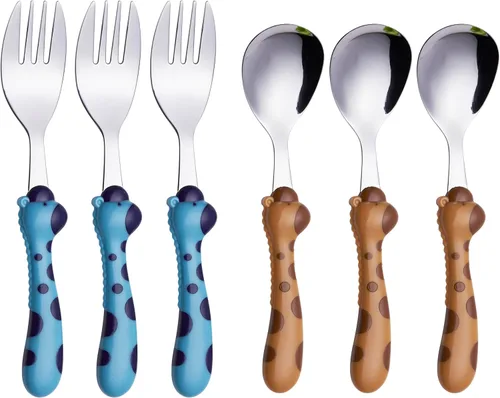 Vista 9 de ANNOVA Juego de cubiertos para niños, 6 piezas, cubiertos para niños de acero inoxidable (6FS, vaca)