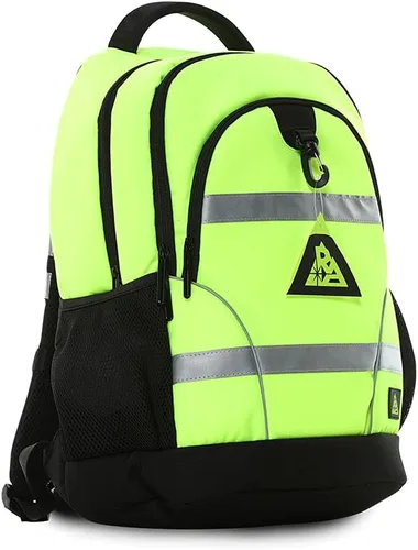 Reflective Apparel Mochila de seguridad impermeable de alta visibilidad cinta reflectante 3M Oxford 100 poliéster lima 14 x 7 x 18 pulgadas Lima