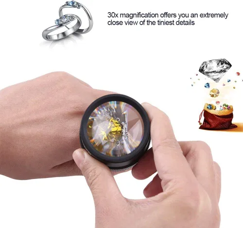 Vista 6 de Lupa de joyería 30X, lupa óptica profesional, lupa 30X, lupa para joyas, herramienta para joyas