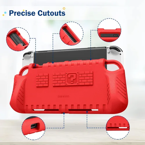 Vista 6 de Fintie Kids Case for Nintendo Switch OLED Model 2021 with Game Card Slots - [Kids Friendly] Ultralight Shockproof Protective Cover, Ergonomic Grip