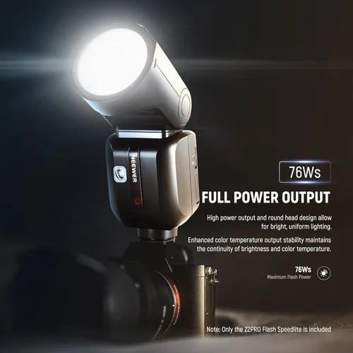 Vista 2 de NEEWER Z2PRO-S Flash Speedlite de cabeza redonda TTL 2.4G Compatible con Sony, inalámbrico Compatible con Godox, 76Ws 1/8000s HSS, UI mejorada