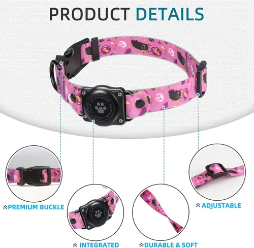 Vista 5 de AirTag - Collar de perro con soporte integrado IP68 impermeable para collar de AirTag, fácil de limpiar, ultra duradero, a prueba de olores, a