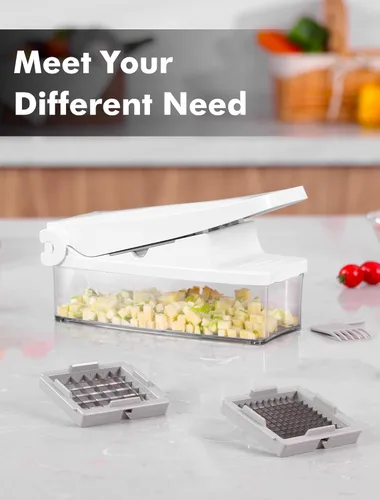 Vista 6 de Vegetable Chopper, Food Chopper Onion Chopper Vegetable Cutter, Kitchen Veggie Chopper Dicer with Container for Carrot Garlic Salad Potato