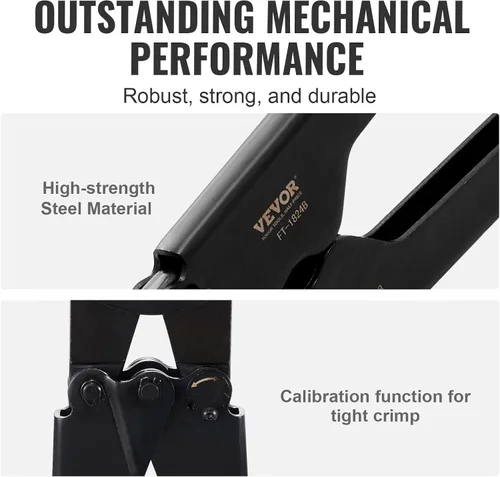 Vista 4 de VEVOR Herramienta de Crimpado PEX, Herramienta de Crimpado PEX Combo de Doble Cabezal para Anillos de Crimpado de Cobre PEX de 1/2" y 3/4