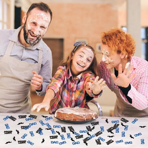 Vista 4 de Confeti con purpurina de feliz cumpleaños para papá, confeti de mesa de cumpleaños para papá, dispersión de papel para papá, confeti de mesa