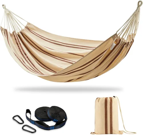 Vista 7 de CHULIM - Hamaca doble brasileña con correas para árboles, extragrande 240x160cm, hamaca para 2 personas para patio trasero, exterior e
