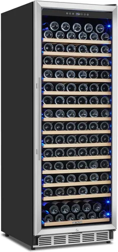 Vista 19 de Refrigerador de vino con compresor de 12 botellas con cerradura, refrigerador de vino independiente, control de temperatura digital de 41 °F a 64