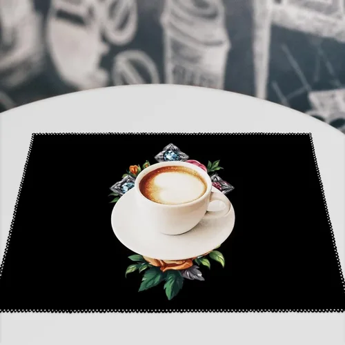 Vista 7 de Crosss Rose Placemats Set of 6 Resistant Table Mats Washable Place Mats for Dinner Party Table Decoration