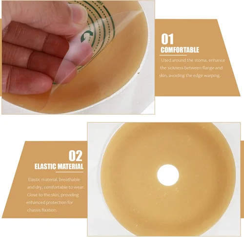 Vista 5 de EXCEART Oblea adhesiva de barrera de piel para sistema de bolsa bolsas ostomía anillo barrera de colostomía 5 unids