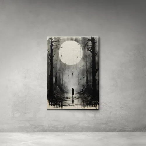 Vista 4 de Framed Canvas Wall Art, Moon Phases Canvas Prints, Minimalist Modern Home, Artwork Boho Decoration for Living Room, Bedroom, Canvas Wall Art, Decor