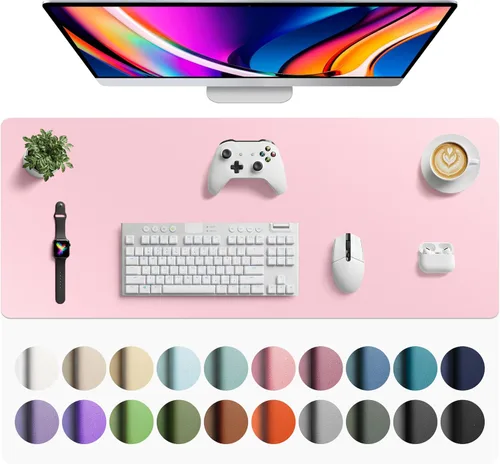 Vista 287 de Aothia Protector de Escritorio de Cuero, Alfombrilla para Ratón, Alfombrilla de Escritorio de Oficina, Secante de Escritorio de Cuero PU