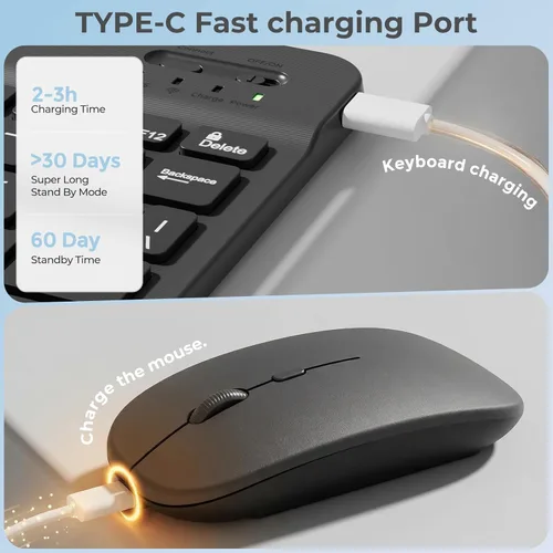 Vista 3 de Funda de teclado para Samsung Galaxy Tab A11+ Plus 2025/A9+ Plus de 11 pulgadas 2023, Samsung A9 Plus funda para tablet con ranura para bolígrafo, 7