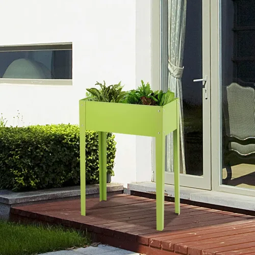 Vista 6 de Giantex macetero alto, elevado, para plantas, para jardín, para aire libre