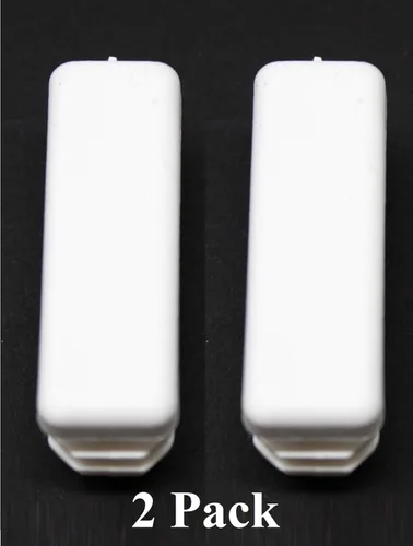 Vista 2 de Tapa rectangular blanca de plástico de 1/2 x 1-1/2 pulgadas, tapón de acabado, tapa de extremo de tubo de tubo, universal para silla duradera (2)