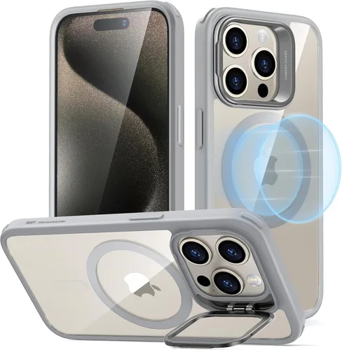 Vista 27 de ESR Funda para iPhone 14 Pro Max, Compatible con MagSafe, Funda Transparente para Teléfono con Soporte Stash Integrado para iPhone 14 Pro Max