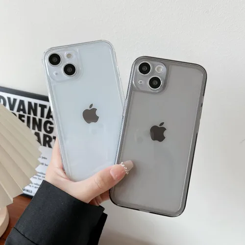 Vista 7 de ZTOFERA Funda para iPhone 13 6.1 pulgadas, Transparente Suave Silicona Bumper Protector Retro Color Transparente A Prueba de Golpes Caja Del