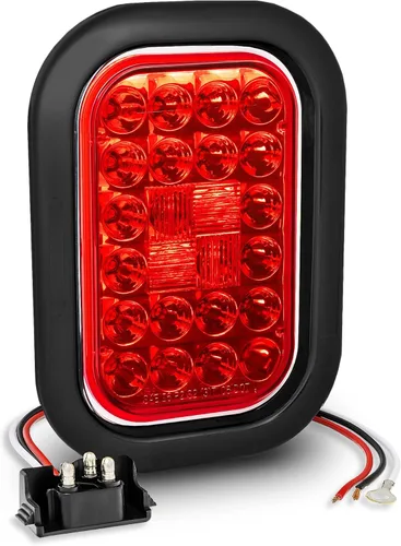 Vista 13 de TRUE MODS Kit de Luces Traseras LED Rectangulares Ámbar de 5x3 3x5 Pulgadas para Remolque [DOT FMVSS 108] [SAE I6 P P2] [Arandelas/Conectores]