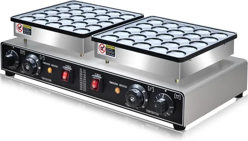 Vista 8 de Mini máquina eléctrica de panqueques de 1900 W, 50 piezas comerciales, mini panqueques holandeses, parrilla holandesa de 1.8 pulgadas