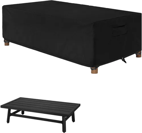 Vista 8 de WOMACO - Cubierta cuadrada impermeable para hoguera de patio, cubiertas de mesa al aire libre, protector de mesa para hoguera de 31 x 31 pulgadas