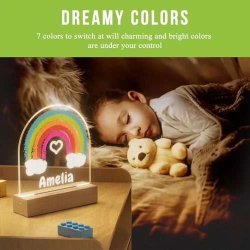 Vista 7 de Bemaystar Base de madera con luz LED, adecuado para placas, álbumes de fotos, base de luz nocturna cálida rectangular