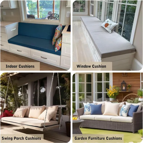 Vista 8 de Cojines personalizados para banco de interiores, cojín de asiento para ventana panorámica interior, almohadón de espuma de 70D acolchado, cojín
