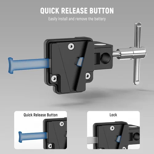 Vista 2 de NEEWER Abrazadera de batería V-Lock con abrazadera de trípode, soporte de cardán y varilla de 0.591 in, compatible con baterías FXLION Sony, Neewer