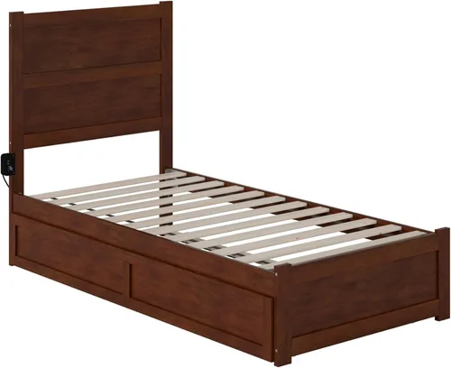 Vista 73 de AFI NoHo - Cama de plataforma de tamaño individual con estribo y cama corrediza individual en espresso